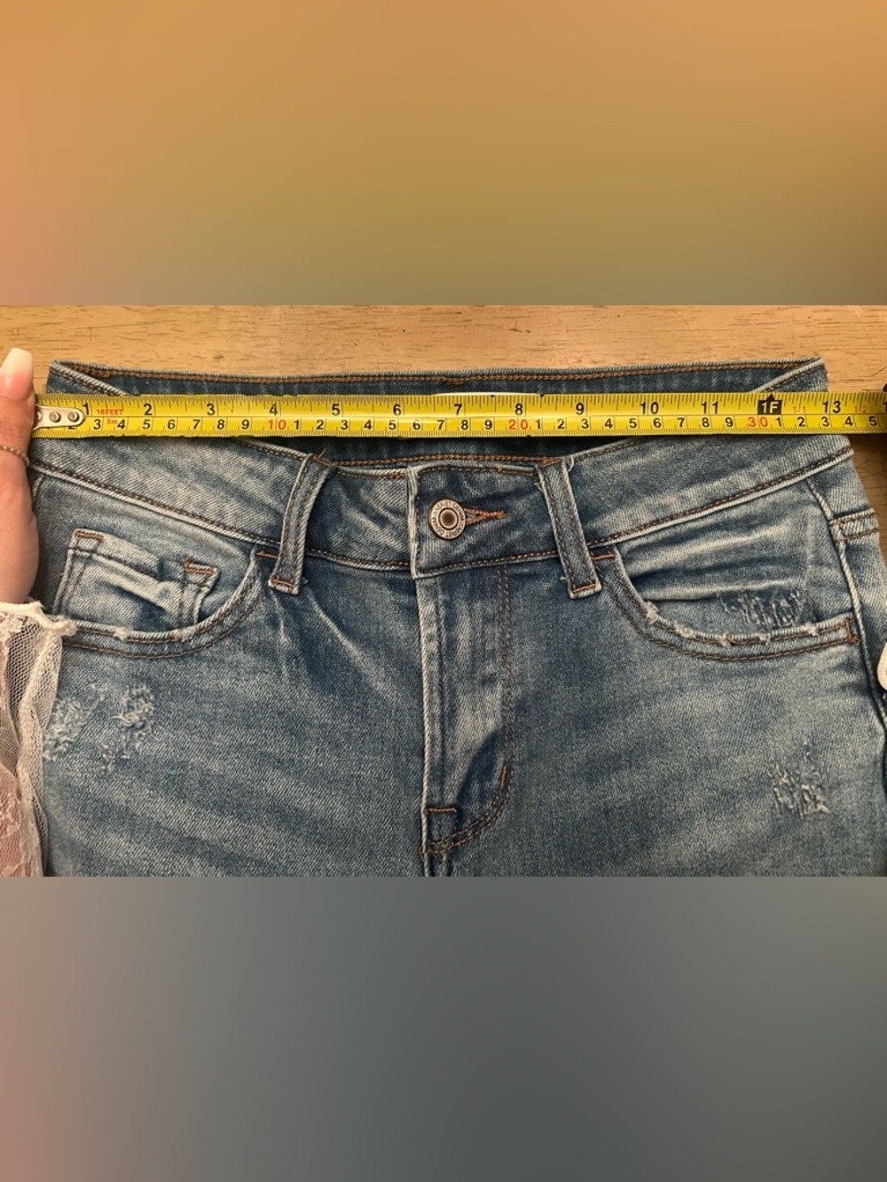 ✨ Vervet Distressed Skinny Jeans - Frayed Hem - 25 - Picture 7 of 8